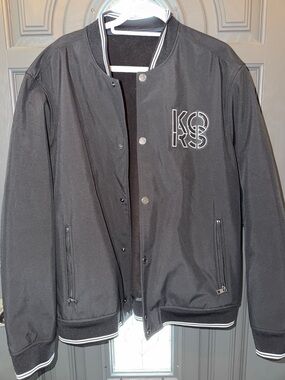 Michael Kors Black Jacket with White Logo Stitching